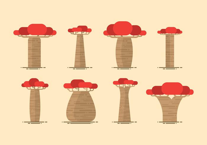 Baobab Flat Vector