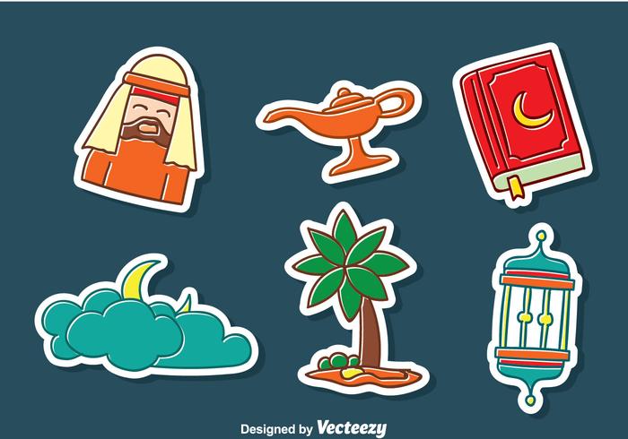 Arabian Hand Drawn Sticker Collection vector