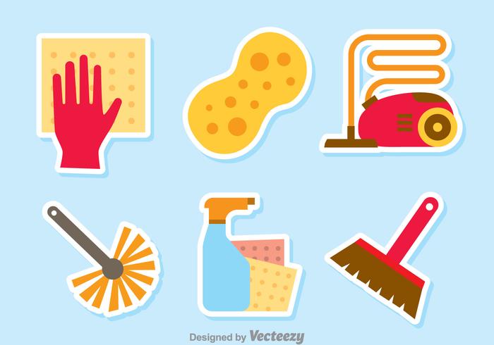 Home Cleaning Tools Vector Set