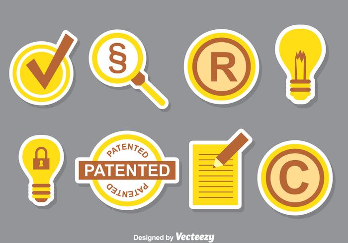 Patent Icons Collection Set vector