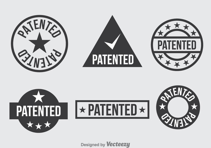 Patent Dark Grey Icons Set vector