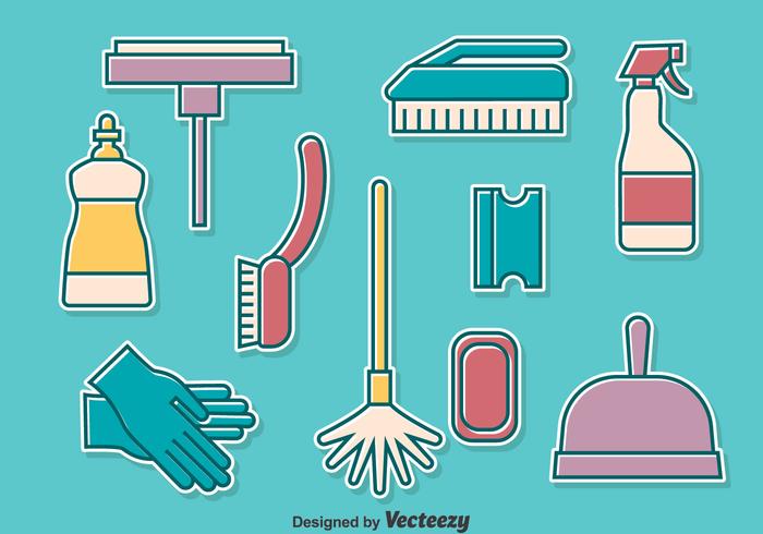 Home Cleanning Tools Collection Set vector