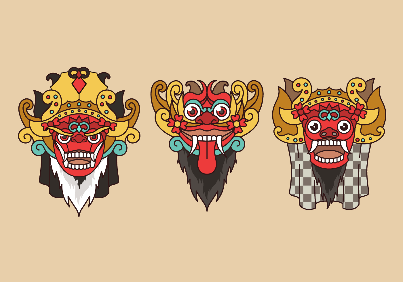  Barong  Bali  Indonesian Culture Vector Download Free 