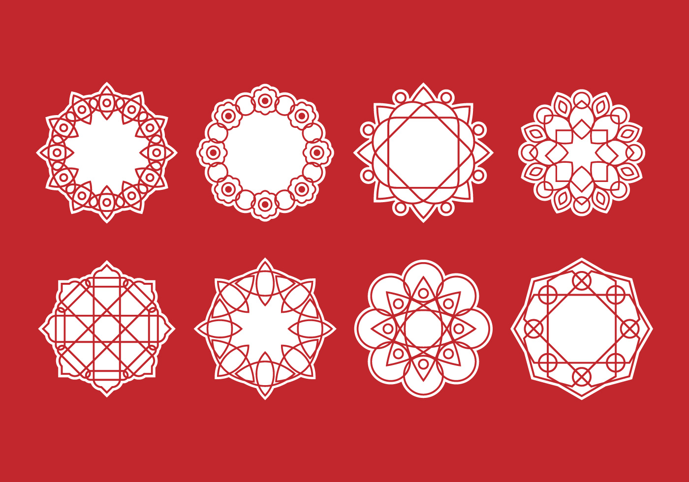 Download Free Set of Mandala Decorative Vector - Download Free ...