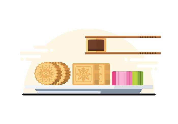 Ilustración Mooncake vector