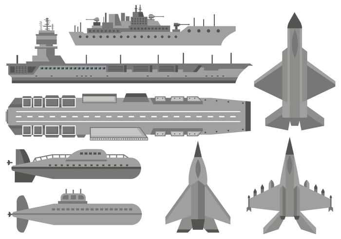 Libere el vector militar del portaaviones