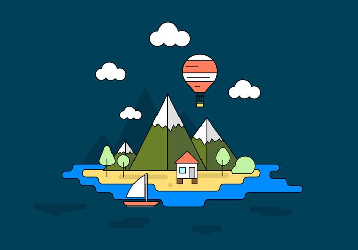 Vacation Island Vector Illustration