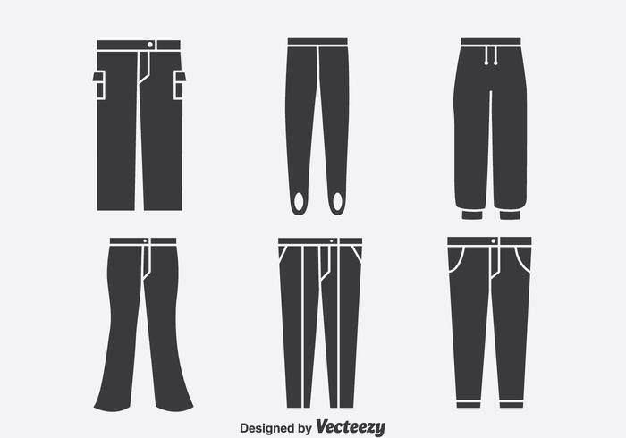 Pants Collection Icons Vector