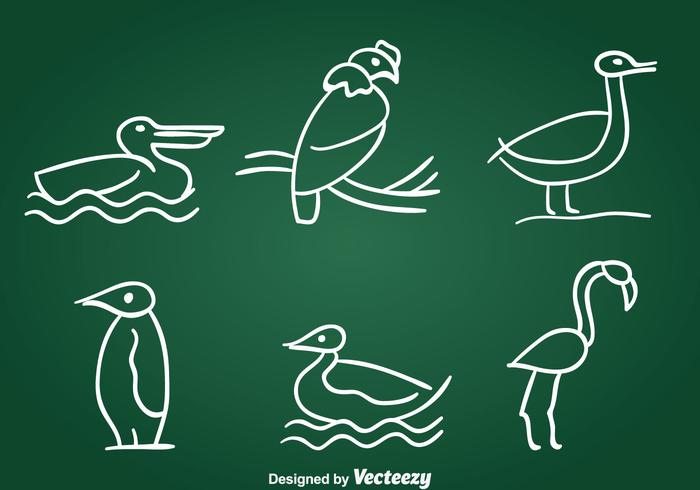 Hand Drawn Birds Vector Set