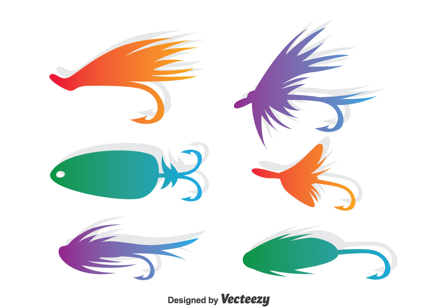 Download Colorful Fly Fishing Vector Set - Download Free Vectors ...