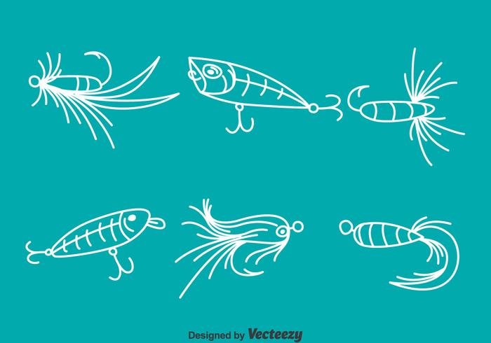 White Line Fishing Bait Vector