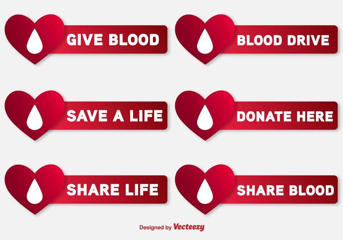 Blood Drive Vector Labels