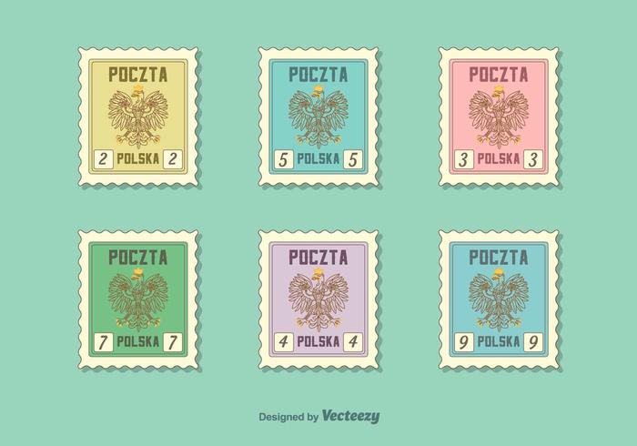 Polish Eagle Vector Postal Stamps Polish Eagle Vector Postal Stamps