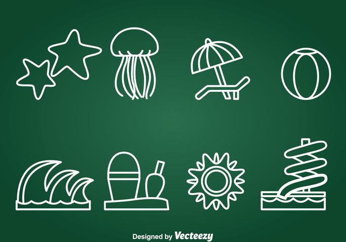 Water Recreation Element Icons Vector