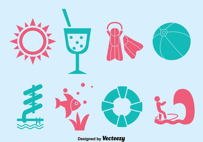 Water Park Element Vector Set