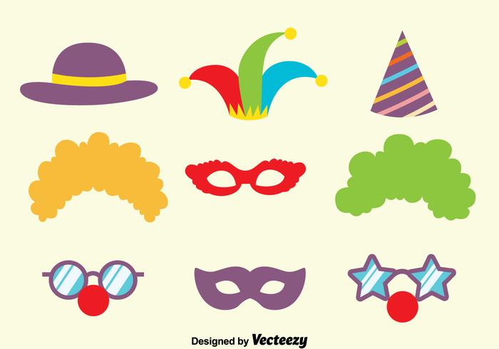 Carnival Purim Mask Collection Vector