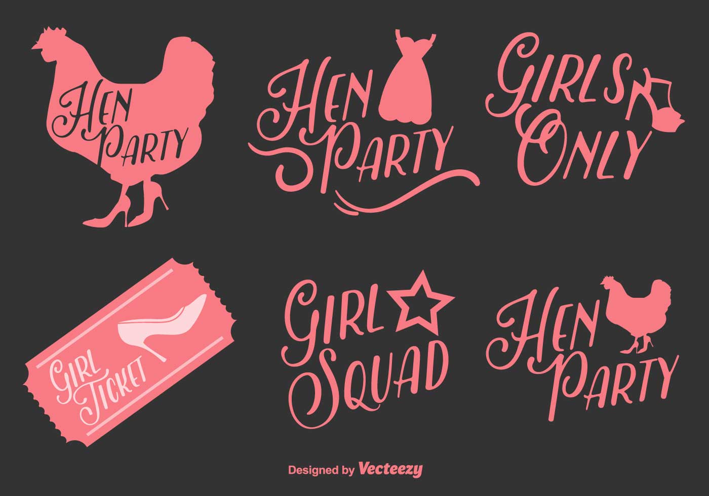 Download the Hen Party Vector Typographic Labels 122374 royalty-free Vector from Vect...