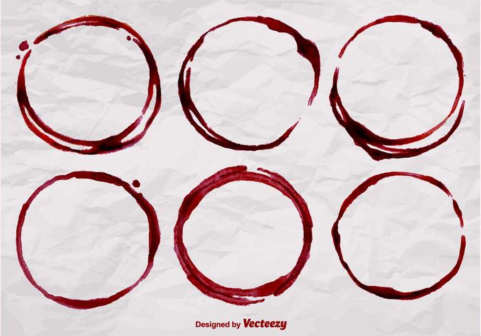 Realistic Wine Stain Vector Shapes