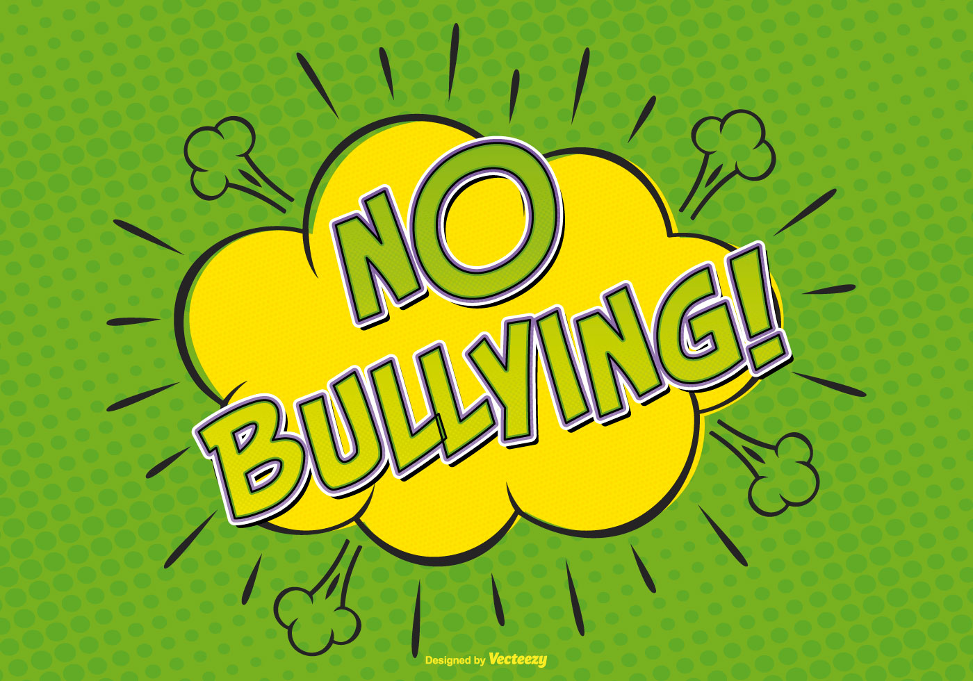 No Bullying Sign Cartoon