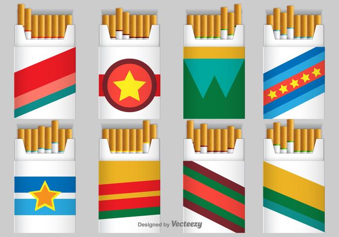 Cigarette Pack Vector Icons