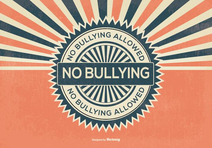 Estilo retro no bullying ilustración vector