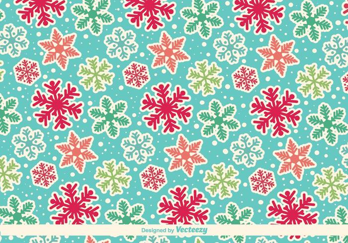 Cartoony Snowflakes Vector Pattern