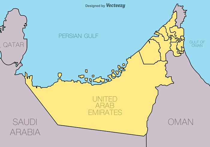 Emiratos Árabes Unidos - Vector Mapa