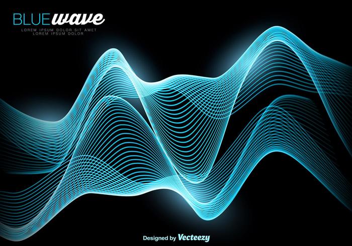 Vector Abstract Blue Wave Background