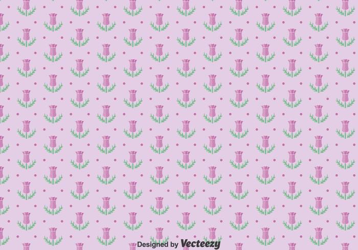 Purple Thistle Flowers Seamless Pattern vector