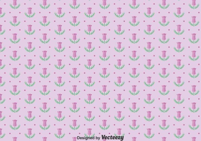 Purple Thistle Flowers Seamless Pattern vector