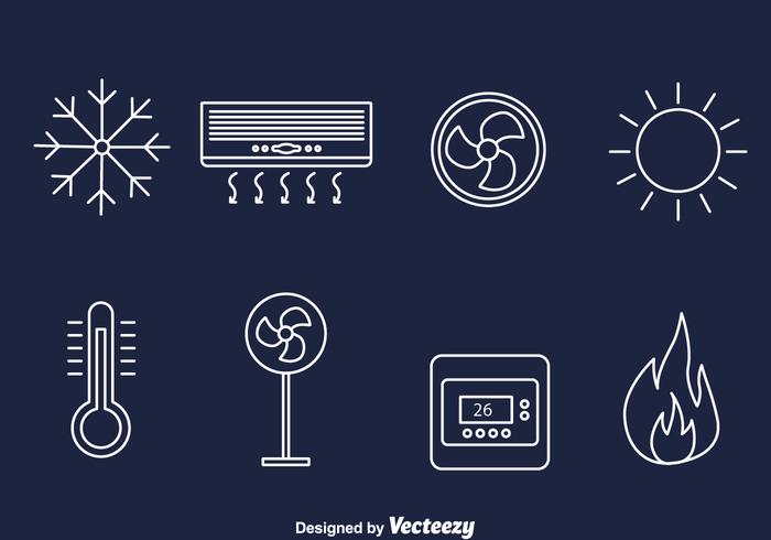 Hvac Line Icons Vector