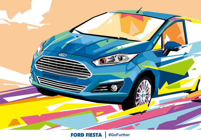 Ford fiesta popart vectorial vector