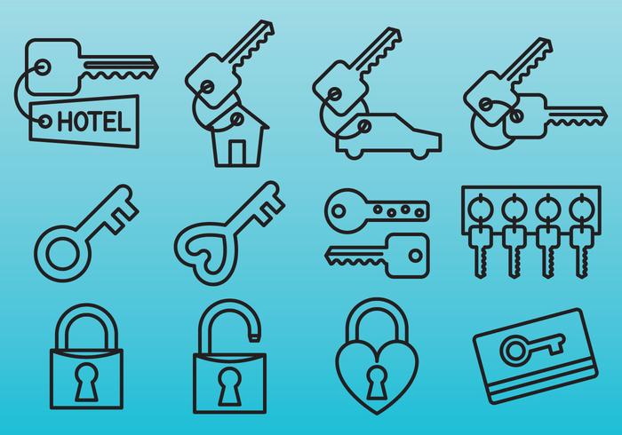 Line Key Icons vector