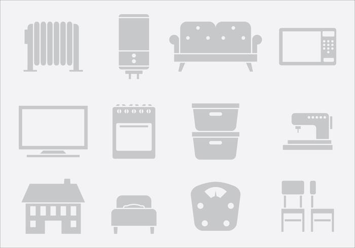 Gray Home Items One vector