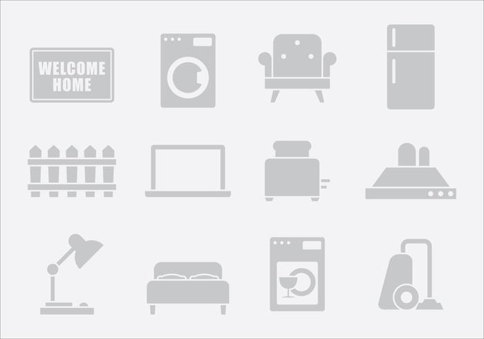 Gray Home Items Two vector