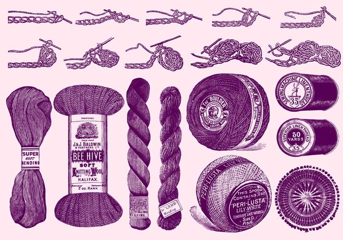 Knitting Tools And Instructions vector