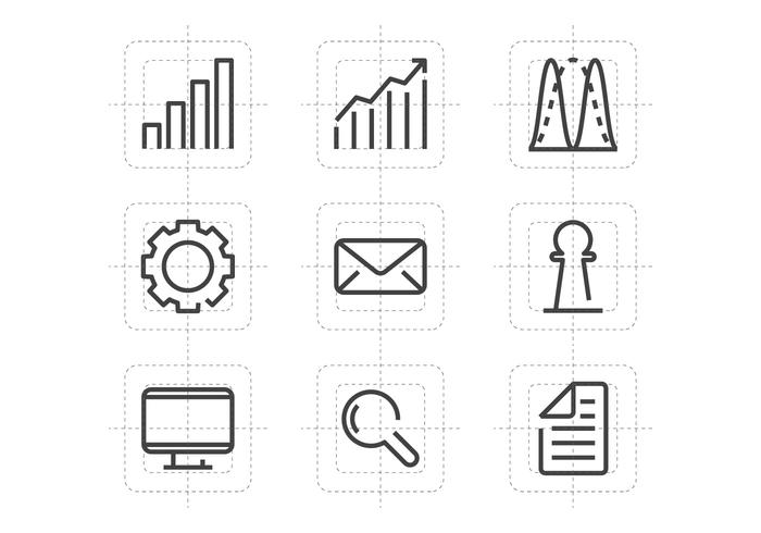 Iconos de línea de diagrama vector