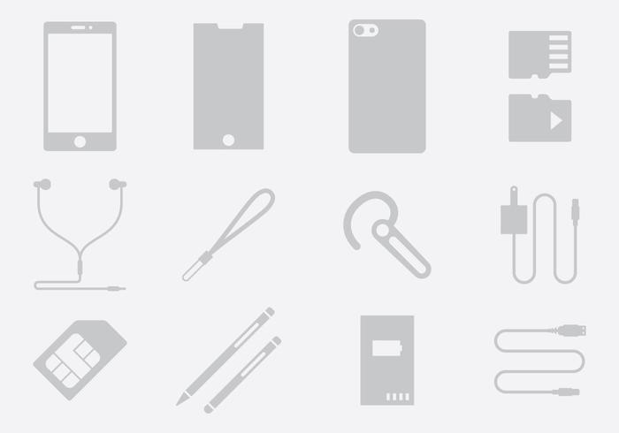 Gray Phone Accessories vector