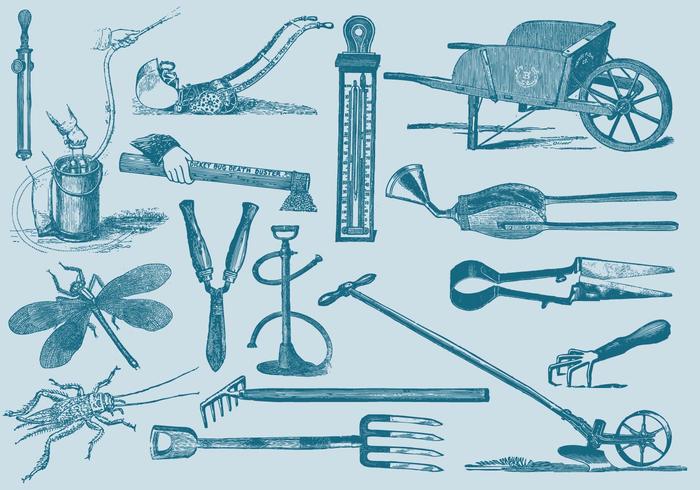 Garden And Farm Tools Set Two vector