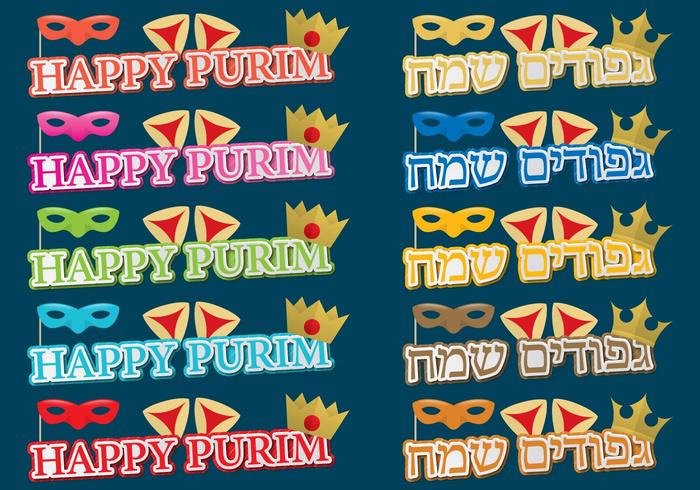 Happy Purim Títulos vector