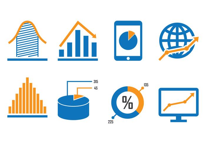 Iconos del diagrama de negocio vector