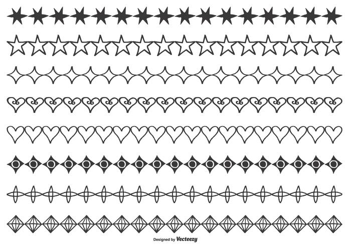 Fronteras vectoriales dibujadas a mano vector