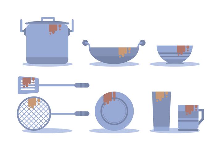 Dirty Dishes Vector Set