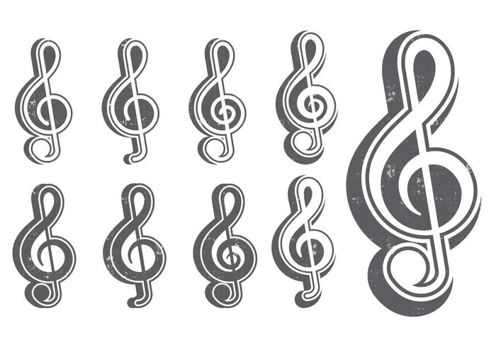 Clásico G Clef icono vector