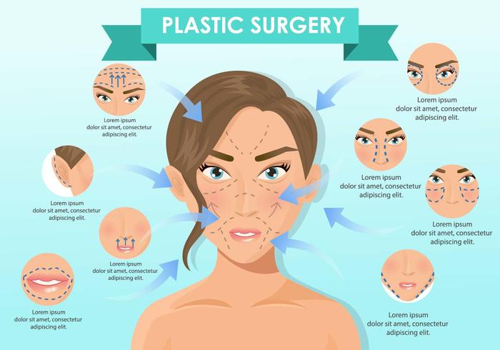 Woman Face Plastic Surgery vector