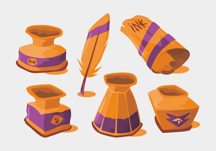 Ink Pot Vector Set Ink Pot Vector Set