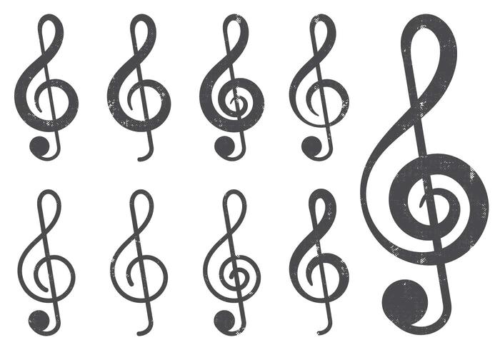 Clásico G Clef icono vector