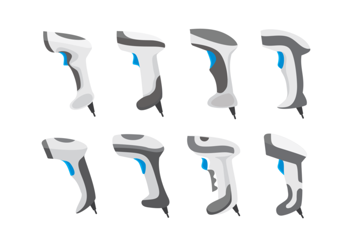 Conjunto de iconos de escáner de código de barras vector