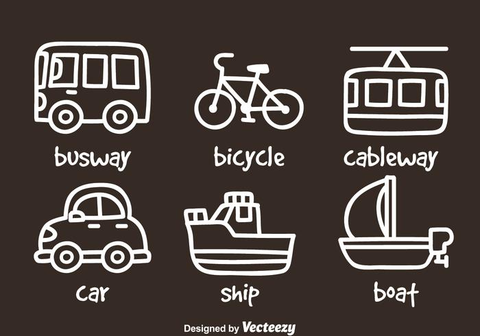 Transportation Hand Draw Icons  vector