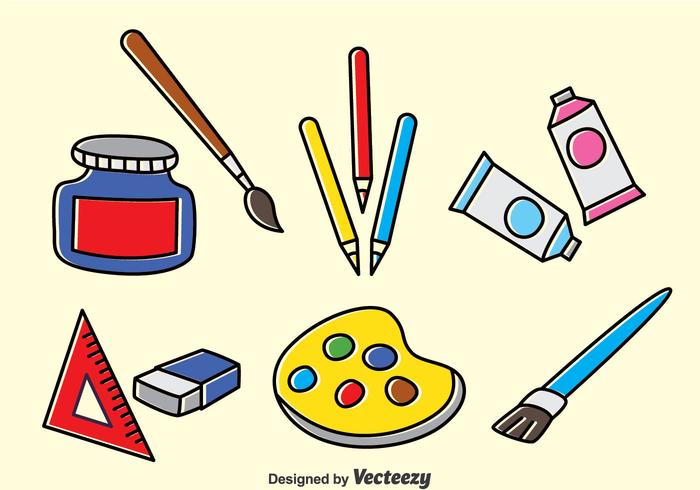 Art supplies seamless pattern. Drawing items, palette of paints, brushes,  notepad, pencil, eraser. School background. Perfect for wallpaper, texture  concept design. Vector illustration 5618234 Vector Art at Vecteezy